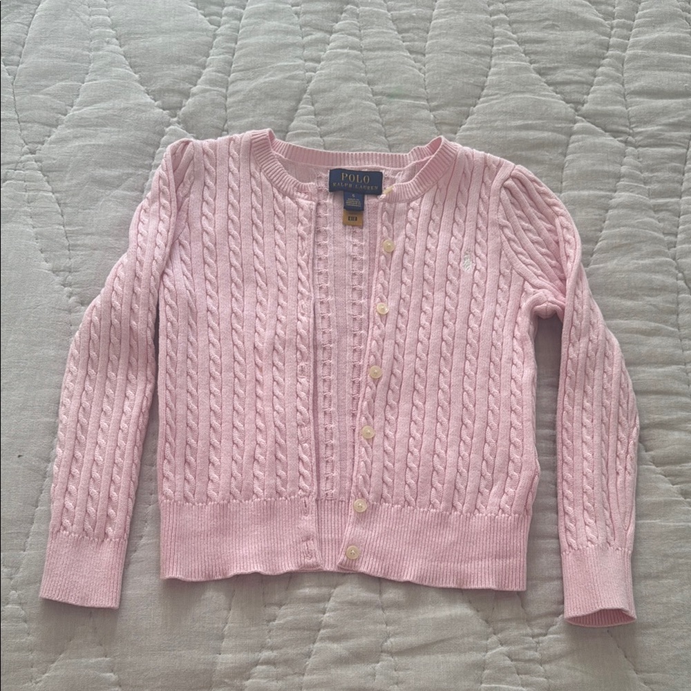 Polo by Ralph Lauren Pink Cable Knit Cardigan
